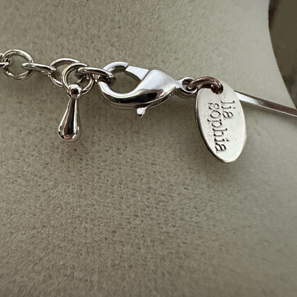 Lia Sophia SHAMROCK Necklace. Shades of Green & Yellow. Silver Tone. - Picture 3 of 3